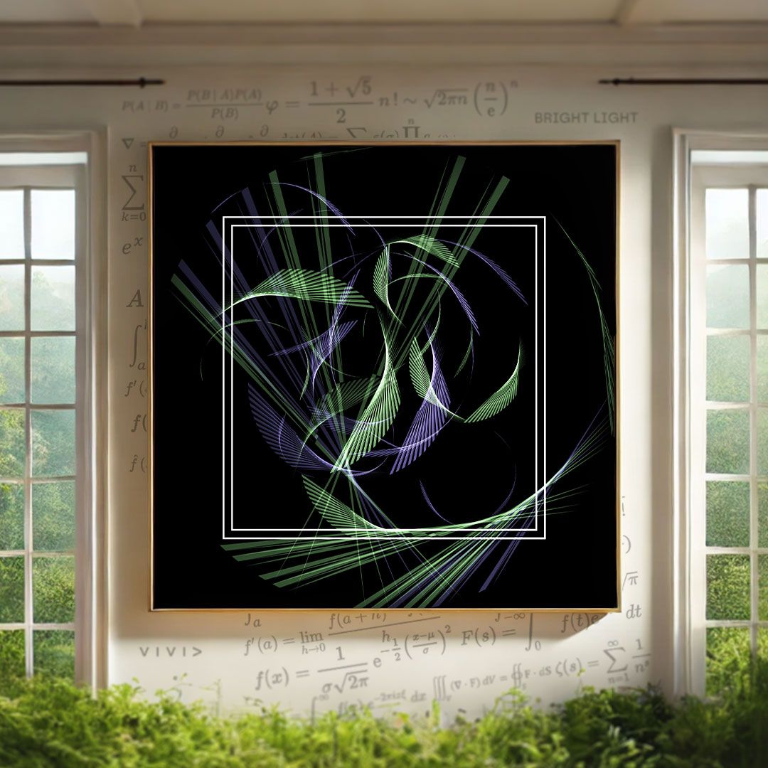 Vortex artwork in a rendered frame