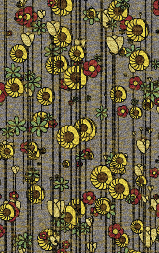 Preview of the floating flowers and grainy texture